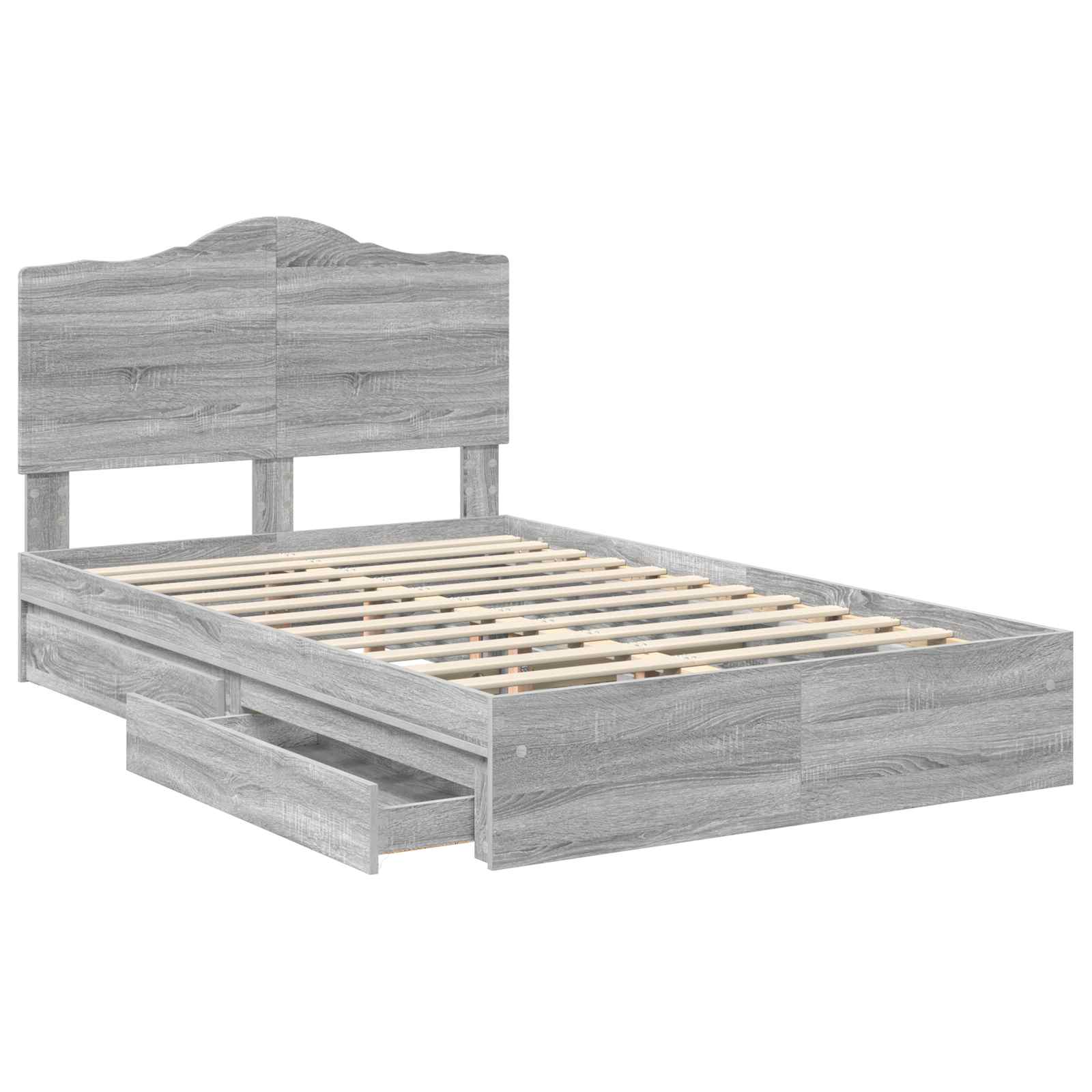 Κρεβάτι Αποθήκης Γκρίζο Σονομα 120 x 190 cm Επεξεργασμένο Ξύλο