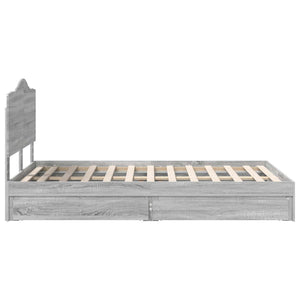 Κρεβάτι Αποθήκης Γκρίζο Σονομα 120 x 190 cm Επεξεργασμένο Ξύλο