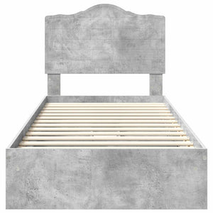Κρεβάτι Αποθήκης Σκυρόδεμα Γκρι 100 x 200 cm Επεξεργασμένο Ξύλο