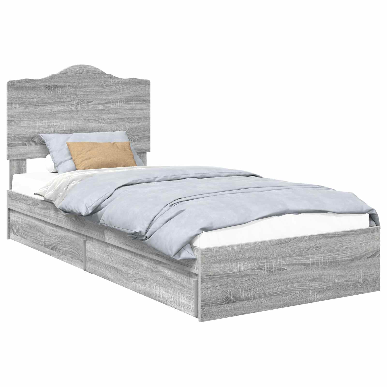 Κρεβάτι Αποθήκης Γκρίζο Σονομα 90 x 190 cm Επεξεργασμένο ξύλο