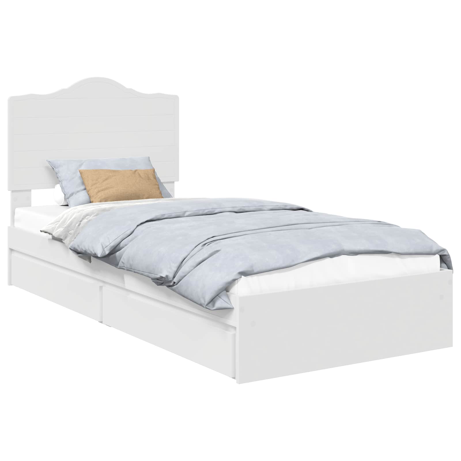 Κρεβάτι Αποθήκης Λευκό 70 x 190 cm Επεξεργασμένο ξύλο