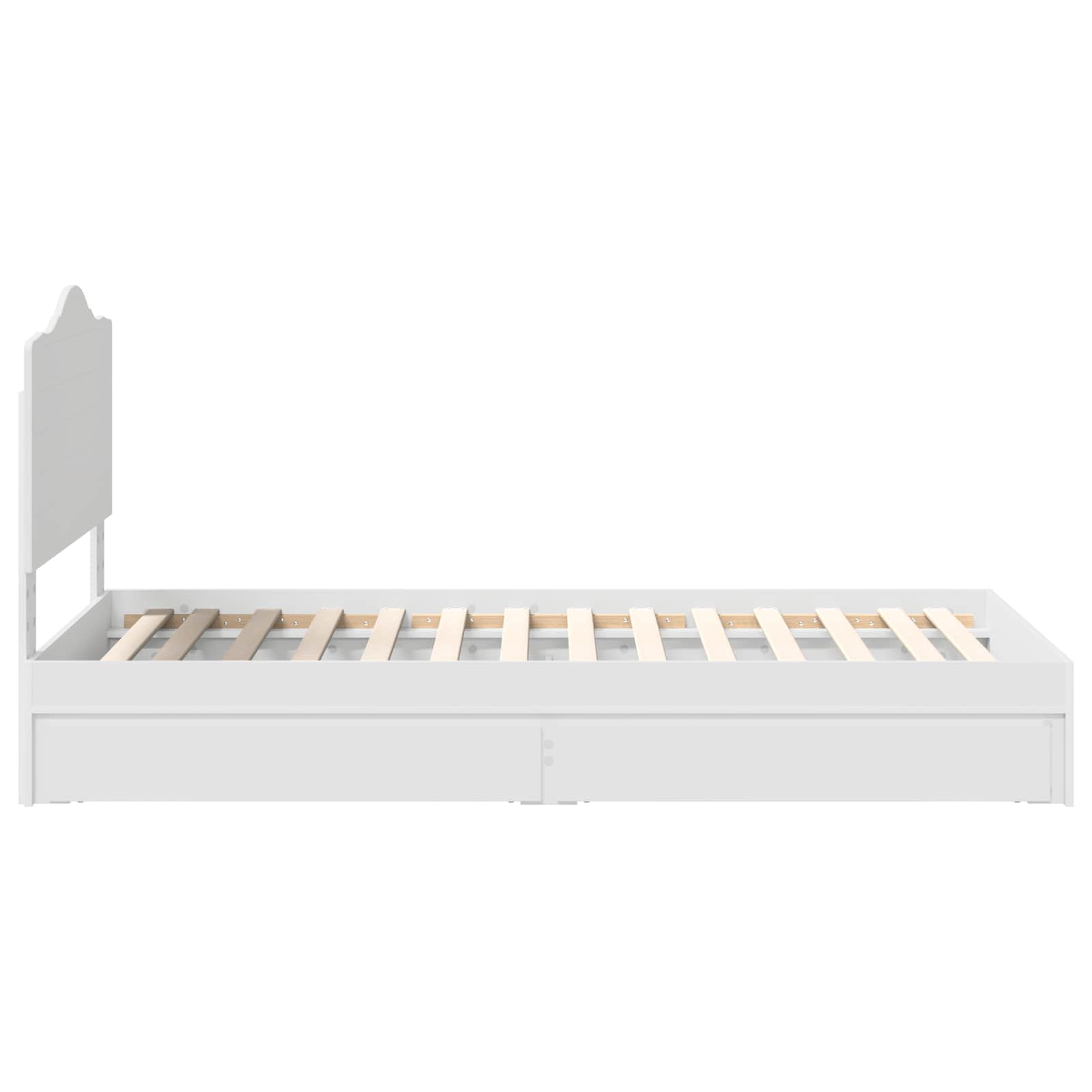 Κρεβάτι Αποθήκης Λευκό 70 x 190 cm Επεξεργασμένο ξύλο