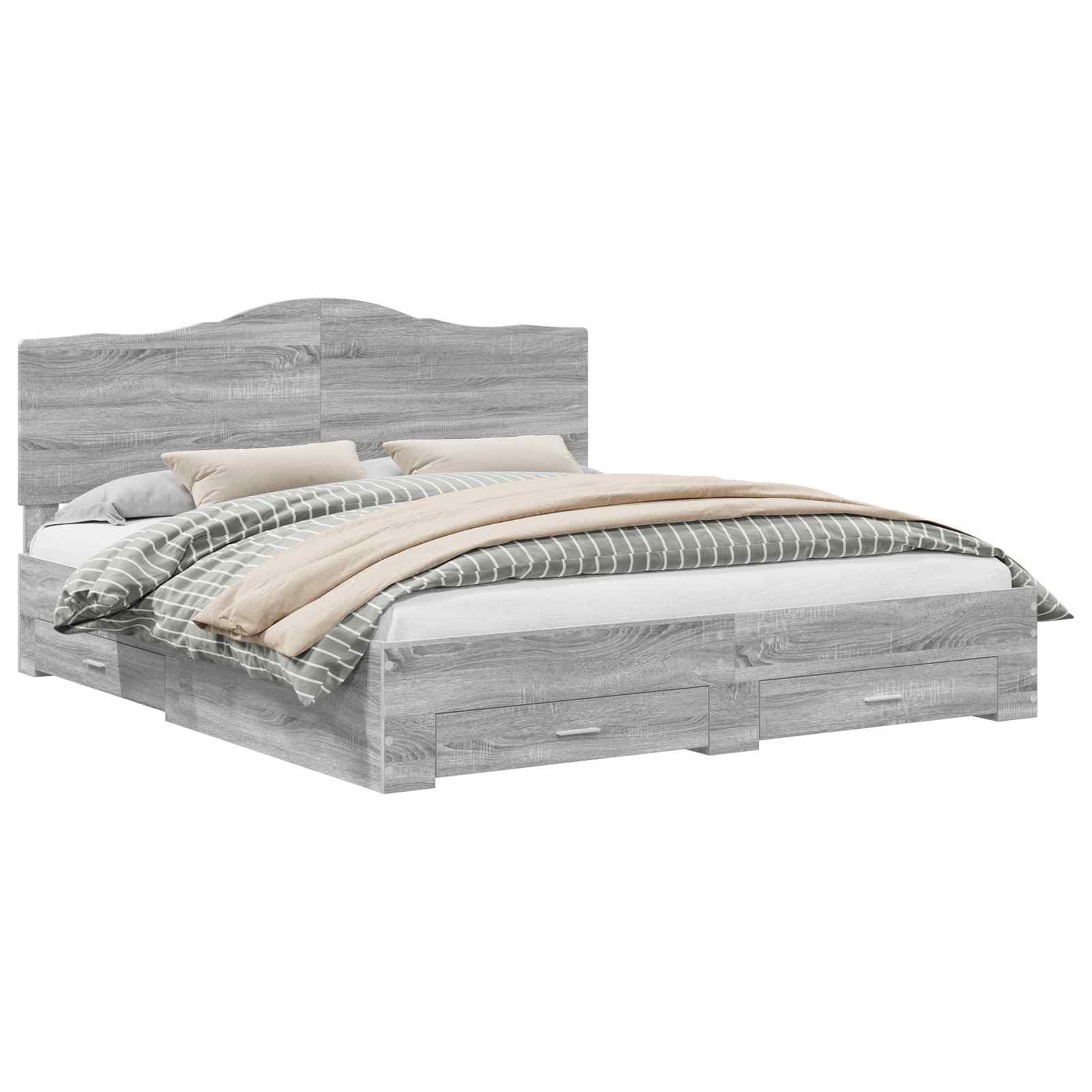 Σκελετός Κρεβατιού με κεφαλάρι Γκρίζο Σονομα 200 x 200 cm