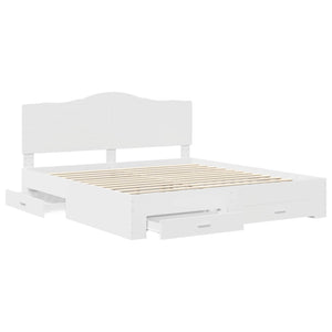 Σκελετός Κρεβατιού Λευκό 180 x 200 cm Επεξεργασμένο Ξύλο