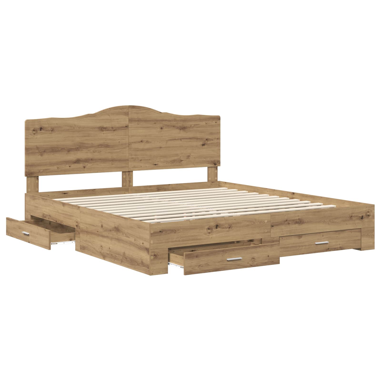 Σκελετός Κρεβατιού Artisan Oak 180 x 200 cm Επεξεργασμένο Ξύλο - Pakobazaar