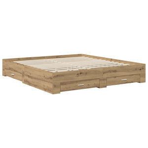 Σκελετός Κρεβατιού Artisan Oak 180 x 200 cm Επεξεργασμένο Ξύλο - Pakobazaar