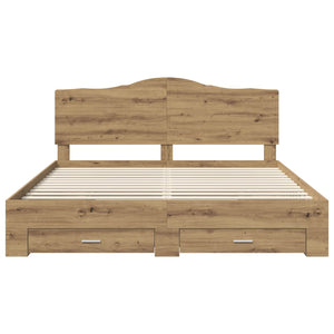 Σκελετός Κρεβατιού Artisan Oak 180 x 200 cm Επεξεργασμένο Ξύλο - Pakobazaar