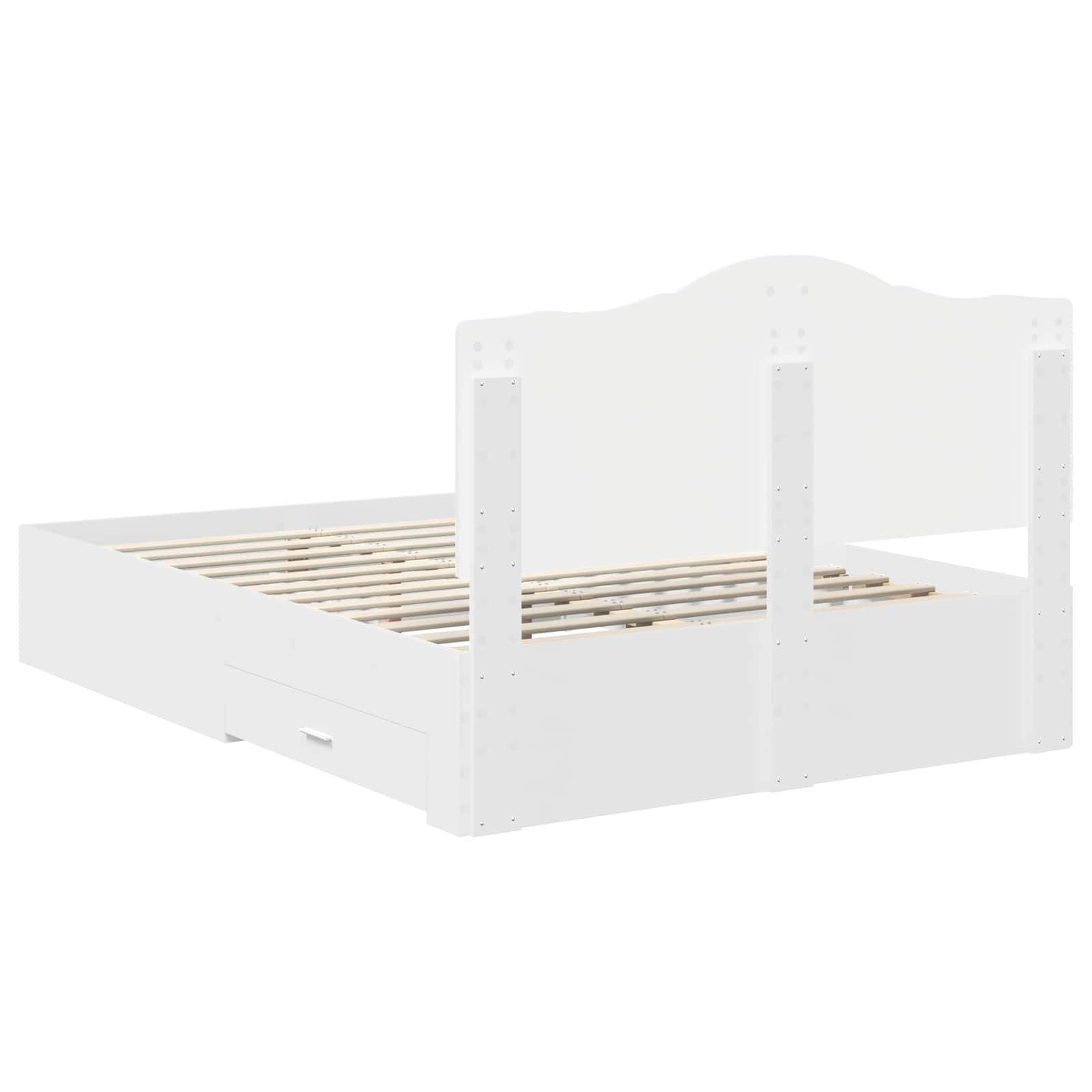 Σκελετός Κρεβατιού Λευκό 160 x 200 cm Επεξεργασμένο ξύλο