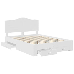 Σκελετός Κρεβατιού Λευκό 150 x 200 cm Επεξεργασμένο Ξύλο