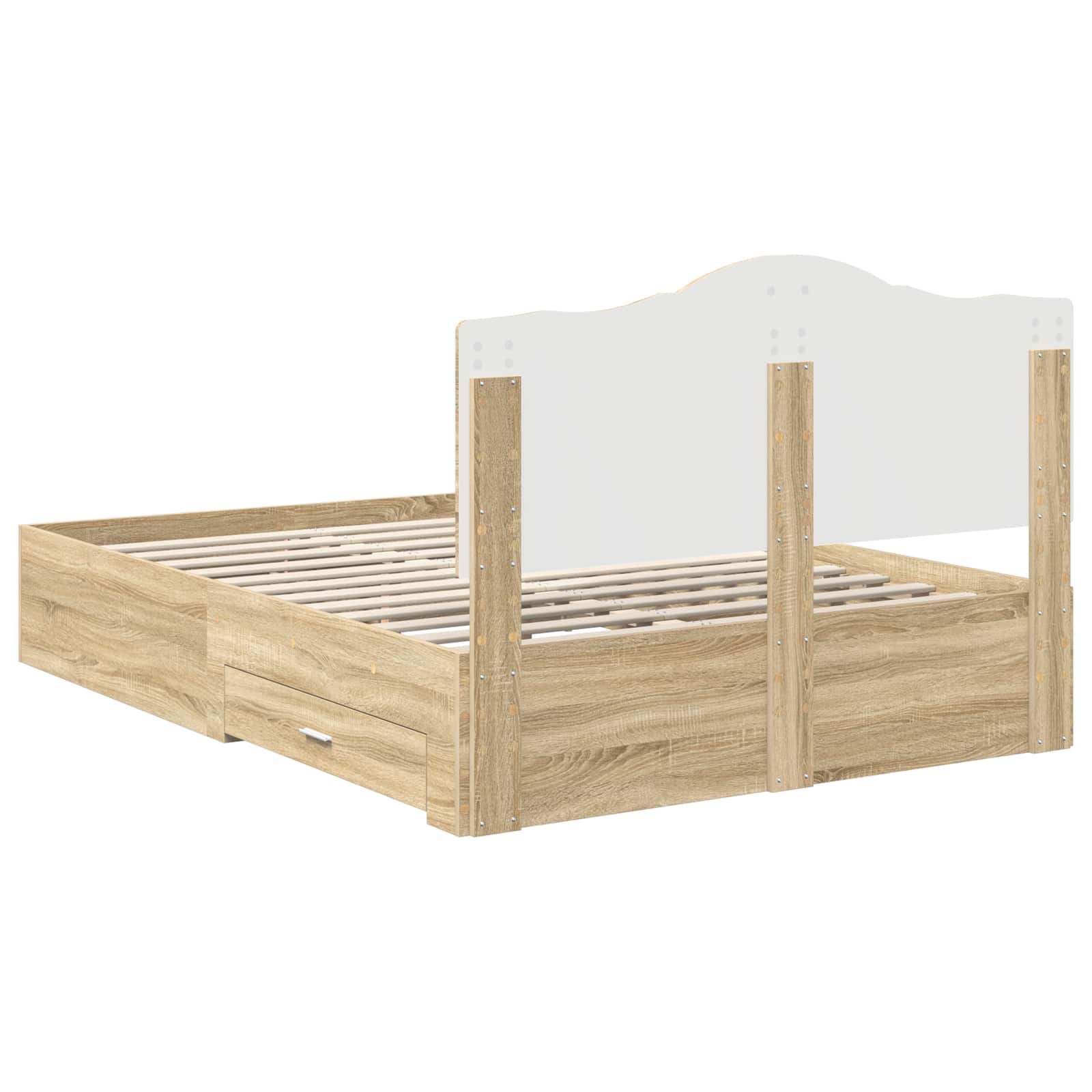 Σκελετός Κρεβατιού Δρύς Sonoma 140 x 200 cm Επεξεργασμένο ξύλο