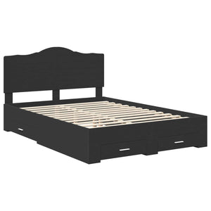 Σκελετός Κρεβατιού Μαύρο 140 x 190 cm Επεξεργασμένο Ξύλο