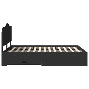 Σκελετός Κρεβατιού Μαύρο 140 x 190 cm Επεξεργασμένο Ξύλο