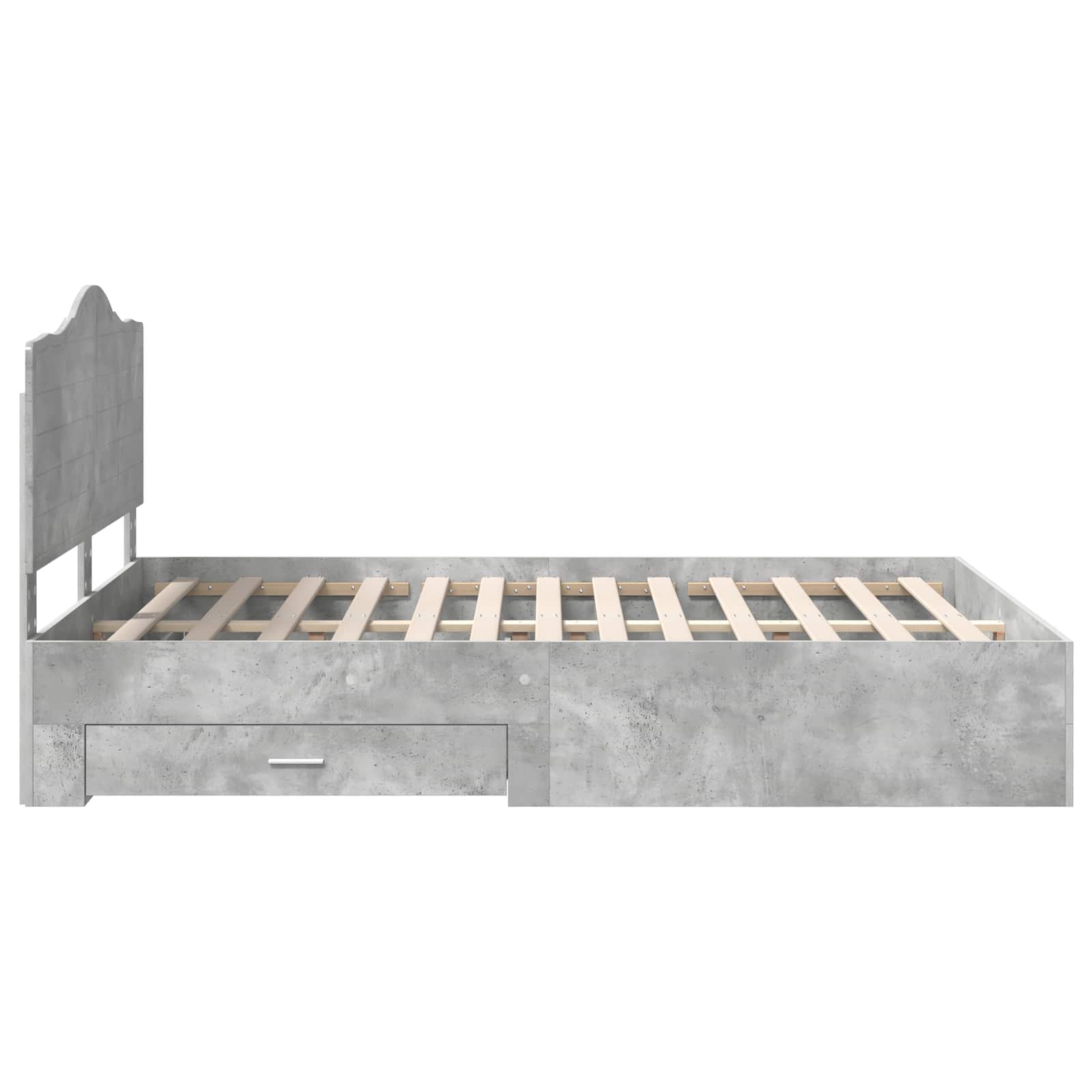 Σκελετός Κρεβατιού με κεφαλάρι Σκυρόδεμα Γκρι 140 x 190 cm