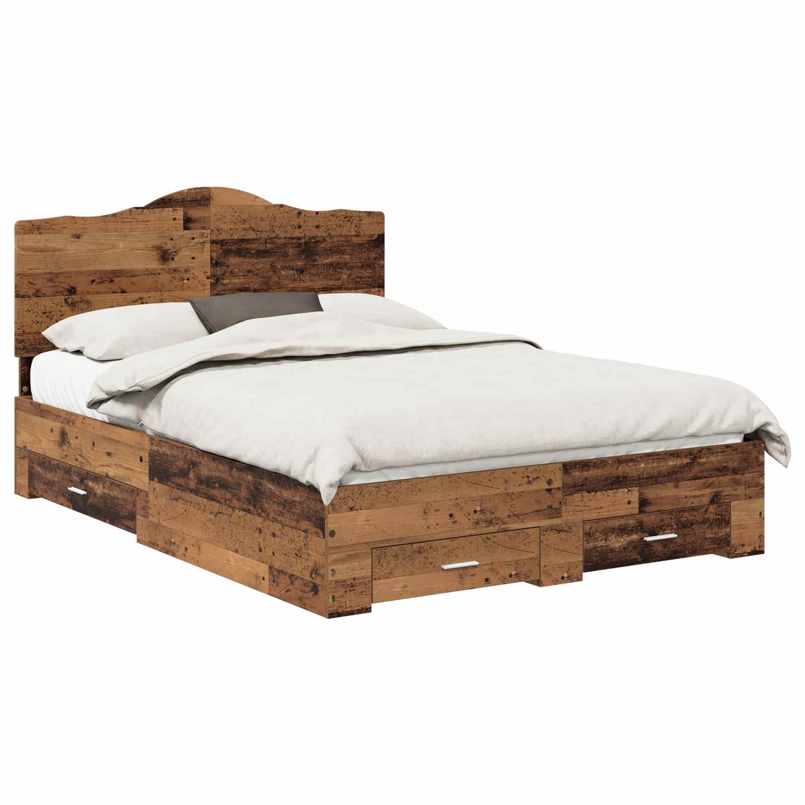 Σκελετός Κρεβατιού Παλιό ξύλο 140 x 190 cm Επεξεργασμένο Ξύλο
