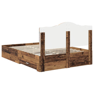 Σκελετός Κρεβατιού Παλιό ξύλο 140 x 190 cm Επεξεργασμένο Ξύλο