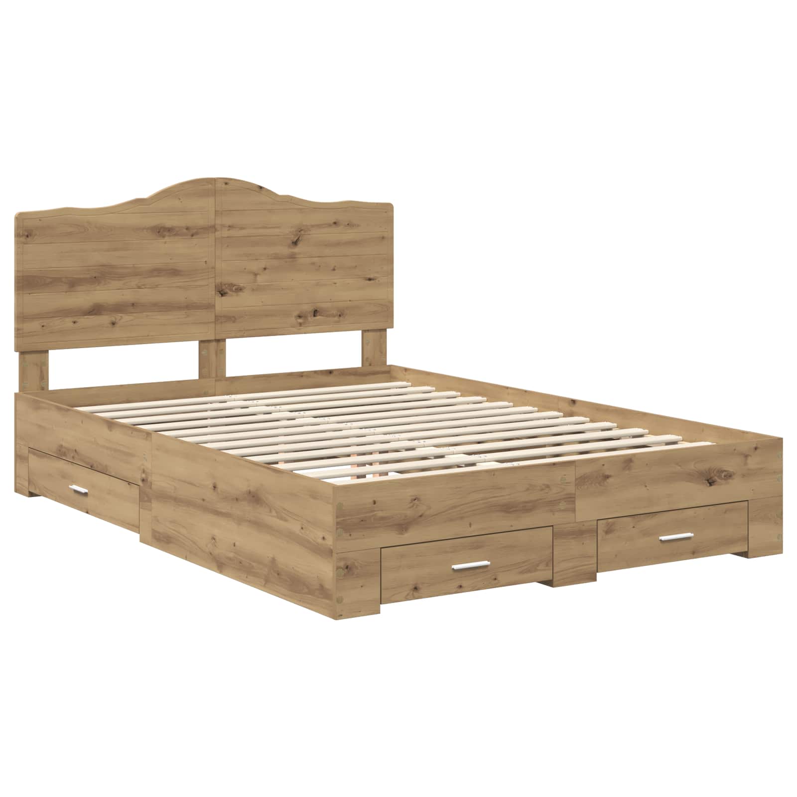 Σκελετός Κρεβατιού Artisan Oak 140 x 190 cm Επεξεργασμένο Ξύλο - Pakobazaar