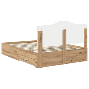 Σκελετός Κρεβατιού Artisan Oak 140 x 190 cm Επεξεργασμένο Ξύλο - Pakobazaar