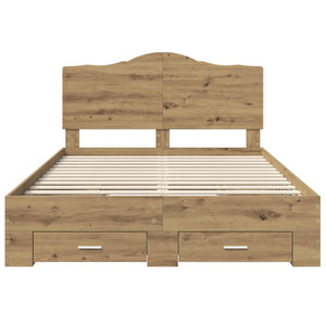 Σκελετός Κρεβατιού Artisan Oak 140 x 190 cm Επεξεργασμένο Ξύλο - Pakobazaar