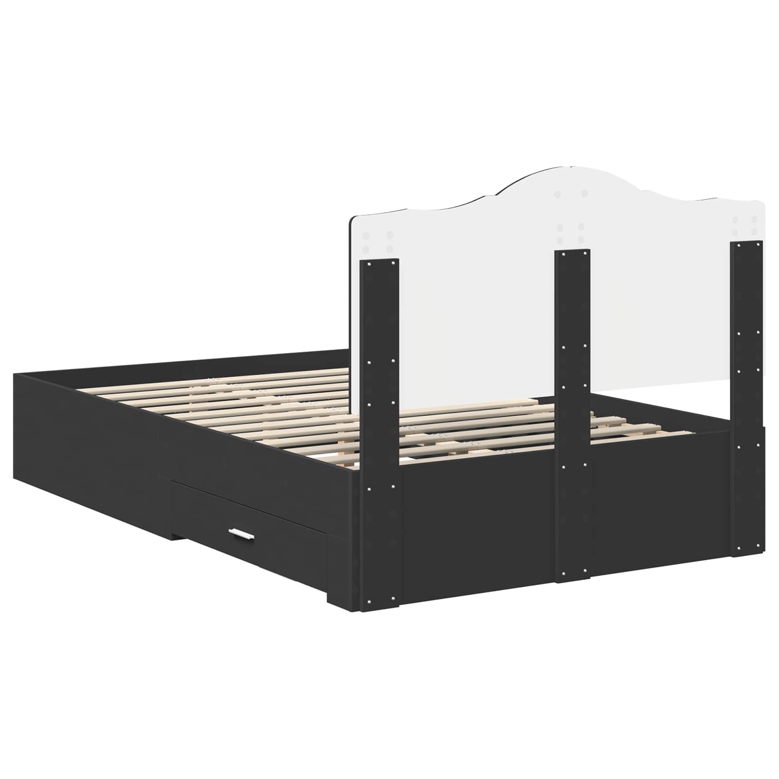 Σκελετός Κρεβατιού Μαύρο 135 x 190 cm Επεξεργασμένο ξύλο