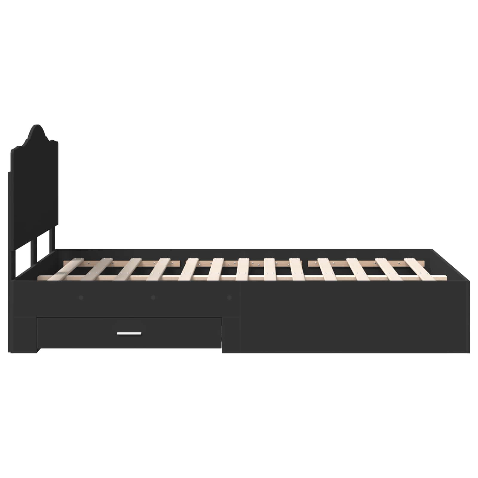 Σκελετός Κρεβατιού Μαύρο 135 x 190 cm Επεξεργασμένο ξύλο