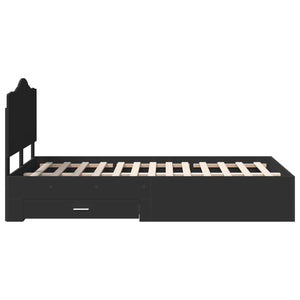 Σκελετός Κρεβατιού Μαύρο 135 x 190 cm Επεξεργασμένο Ξύλο