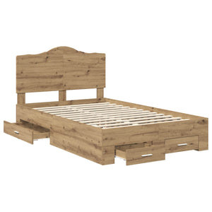 Σκελετός Κρεβατιού Artisan Oak 135 x 190 cm Επεξεργασμένο Ξύλο