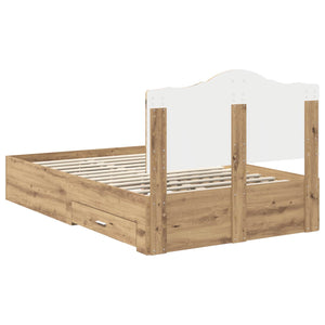 Σκελετός Κρεβατιού Artisan Oak 135 x 190 cm Επεξεργασμένο Ξύλο