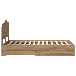 Σκελετός Κρεβατιού Artisan Oak 135 x 190 cm Επεξεργασμένο Ξύλο