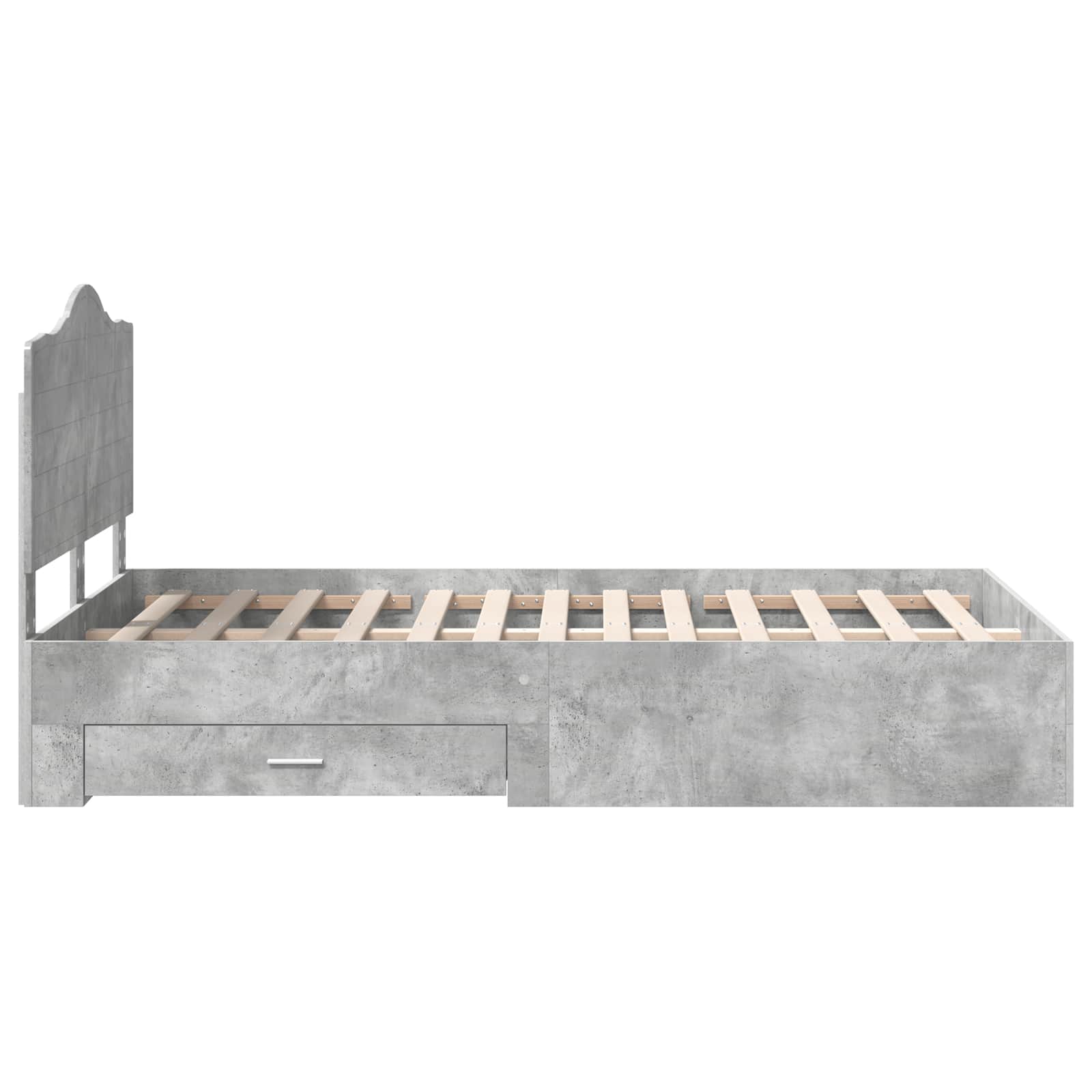 Σκελετός Κρεβατιού με κεφαλάρι Σκυρόδεμα Γκρι 120 x 190 cm