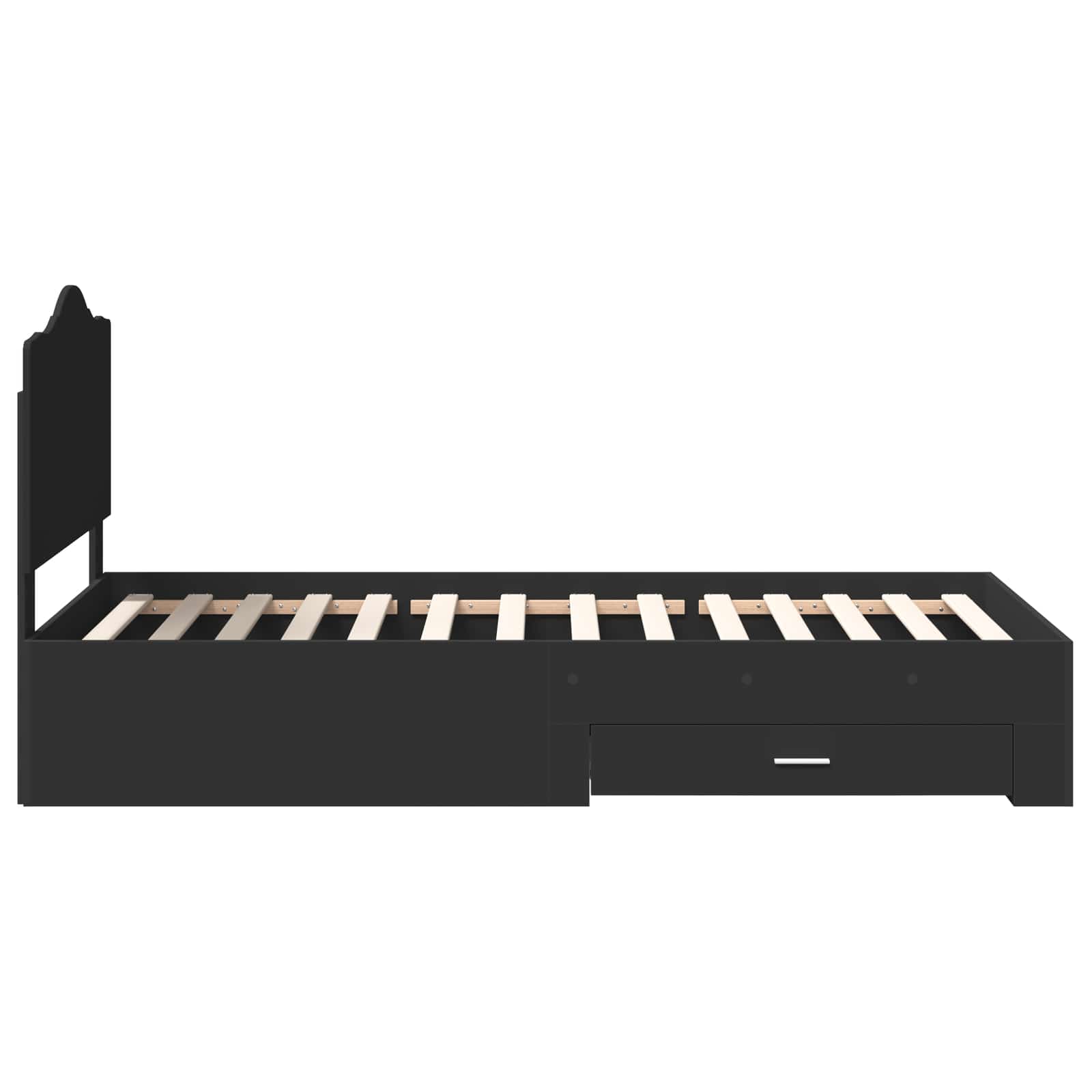 Σκελετός Κρεβατιού Μαύρο 100 x 200 cm Επεξεργασμένο ξύλο