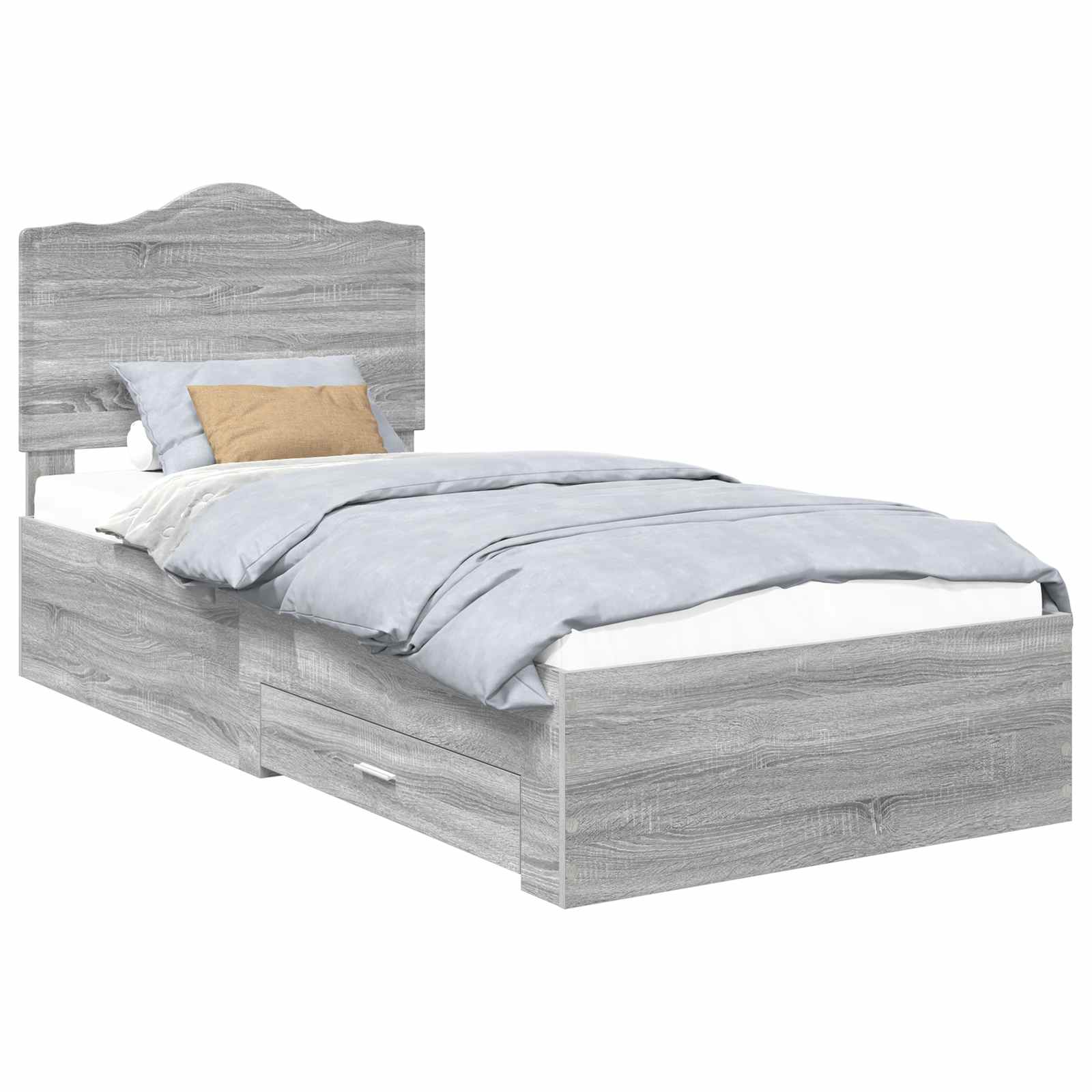Σκελετός Κρεβατιού Γκρίζο Σονομα 90 x 190 cm Επεξεργασμένο ξύλο
