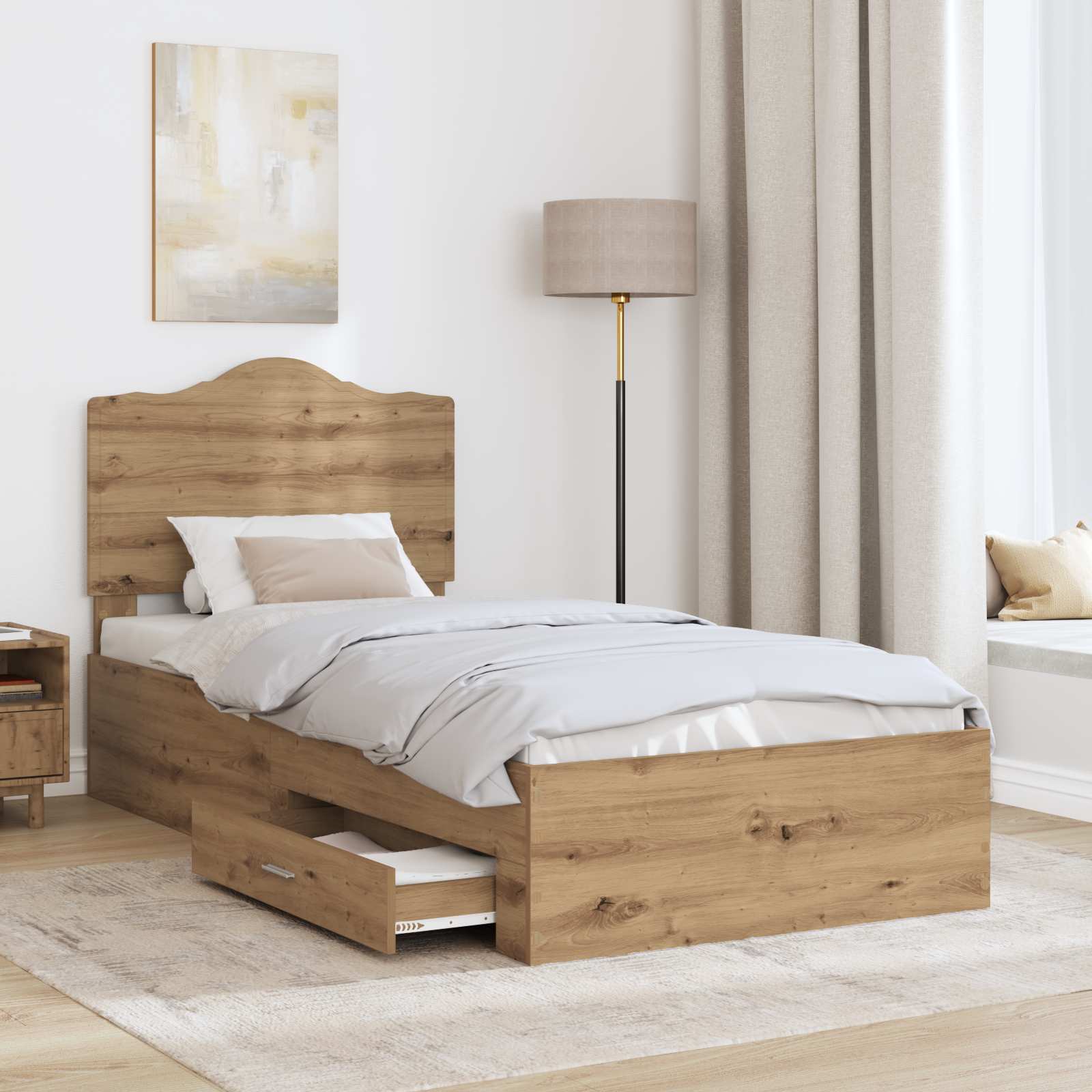 Σκελετός Κρεβατιού Artisan Oak 90 x 190 cm Επεξεργασμένο ξύλο