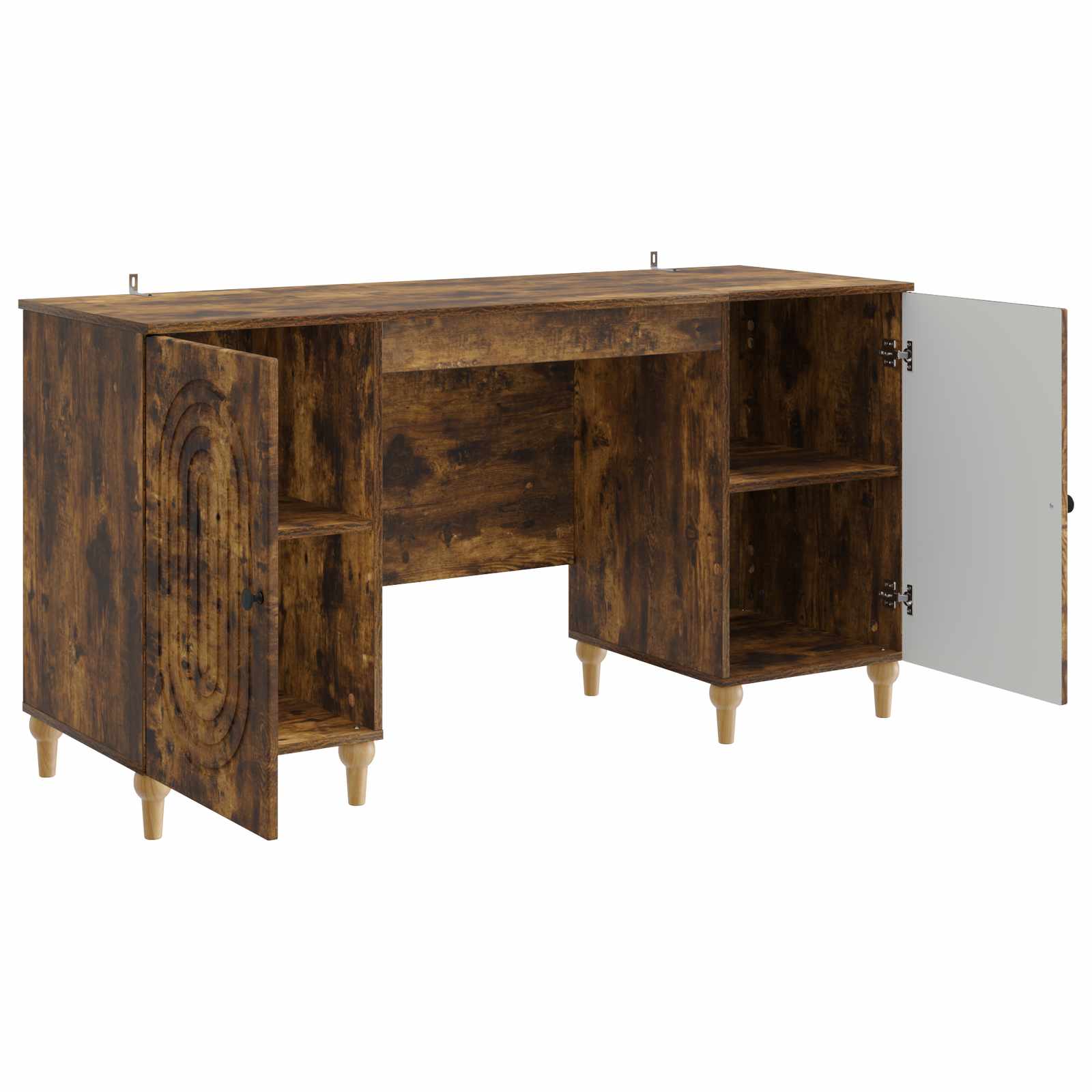 Γραφείο με ράφι Καπνισμένο Ξύλο Δρυός 142,5 x 50 x 75 εκ. - Pakobazaar