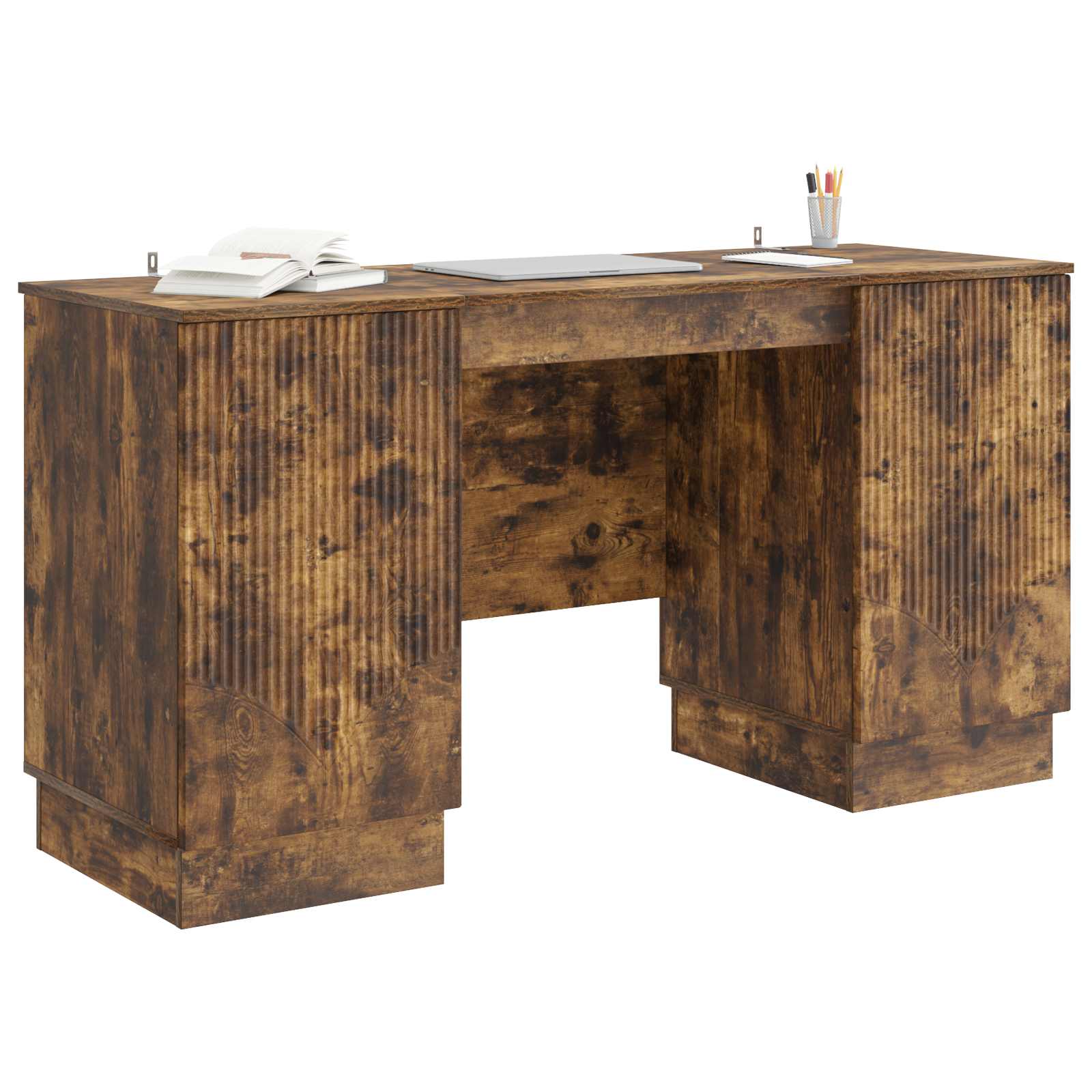 Γραφείο με ράφι Καπνισμένο Ξύλο Δρυός 142,5 x 50 x 75 εκ. - Pakobazaar