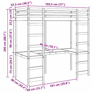 Σκελετός κρεβατιού σοφίτας Λευκό 90 x 190 cm - Pakobazaar