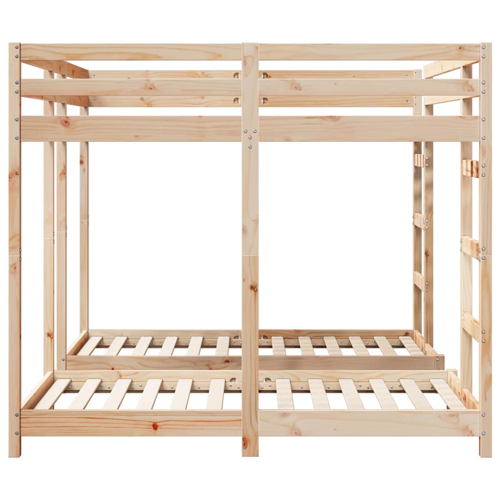 Σκελετός Κουκέτας Τριών Επιπέδων Καφέ 160 x 200 cm