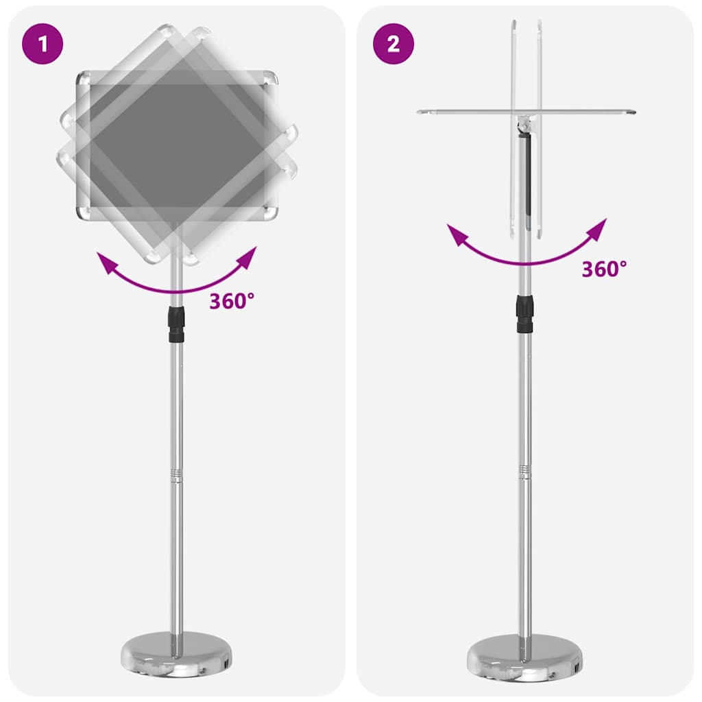 Εκθεσιακές Οθόνες Ασημί 25 x 25 x 125 εκ Αλουμίνιο