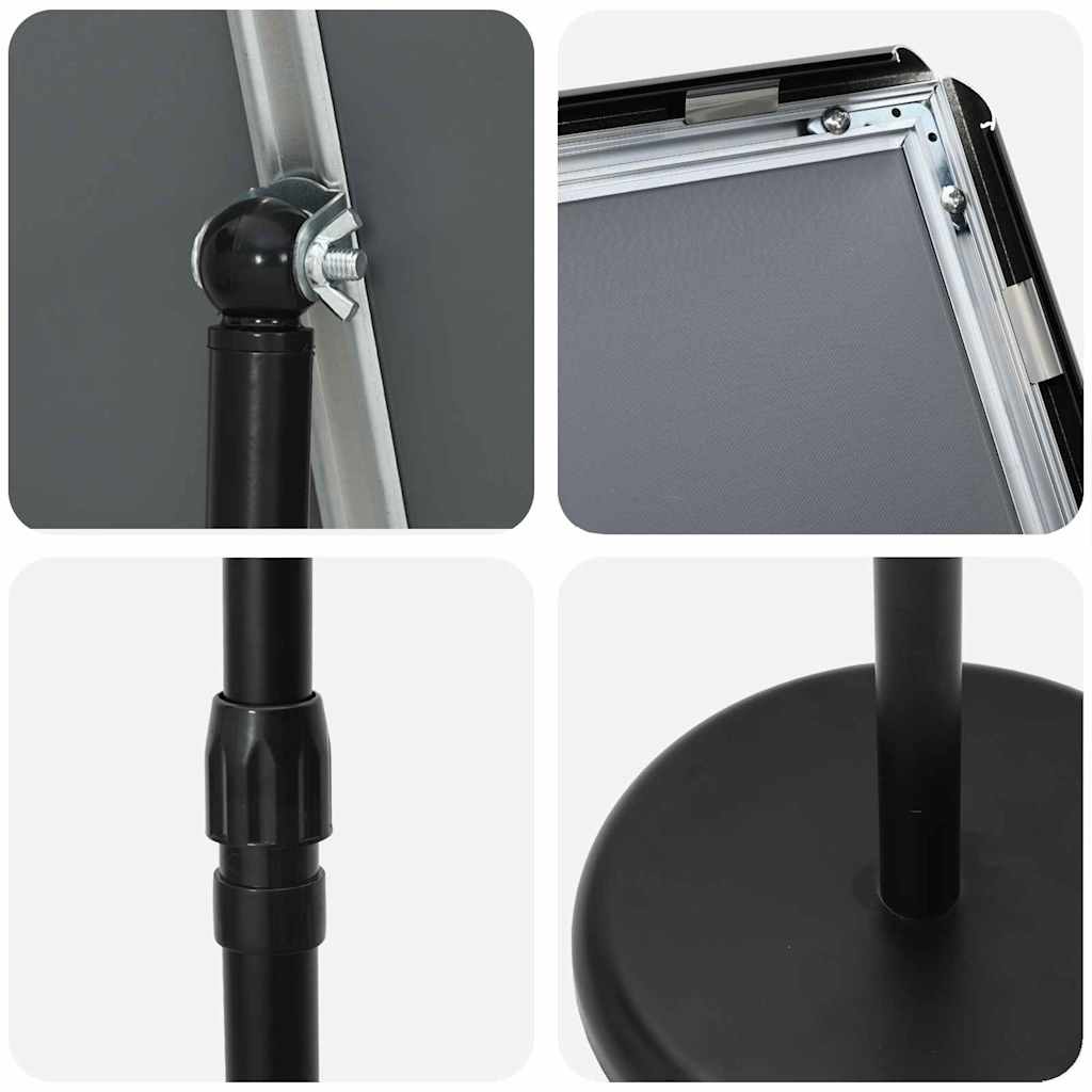 Εκθεσιακές Οθόνες Μαύρο 25 x 25 x 125 εκ Αλουμίνιο