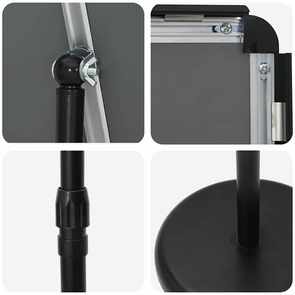 Εκθεσιακές Οθόνες Μαύρο 25 x 25 x 125 εκ Αλουμίνιο