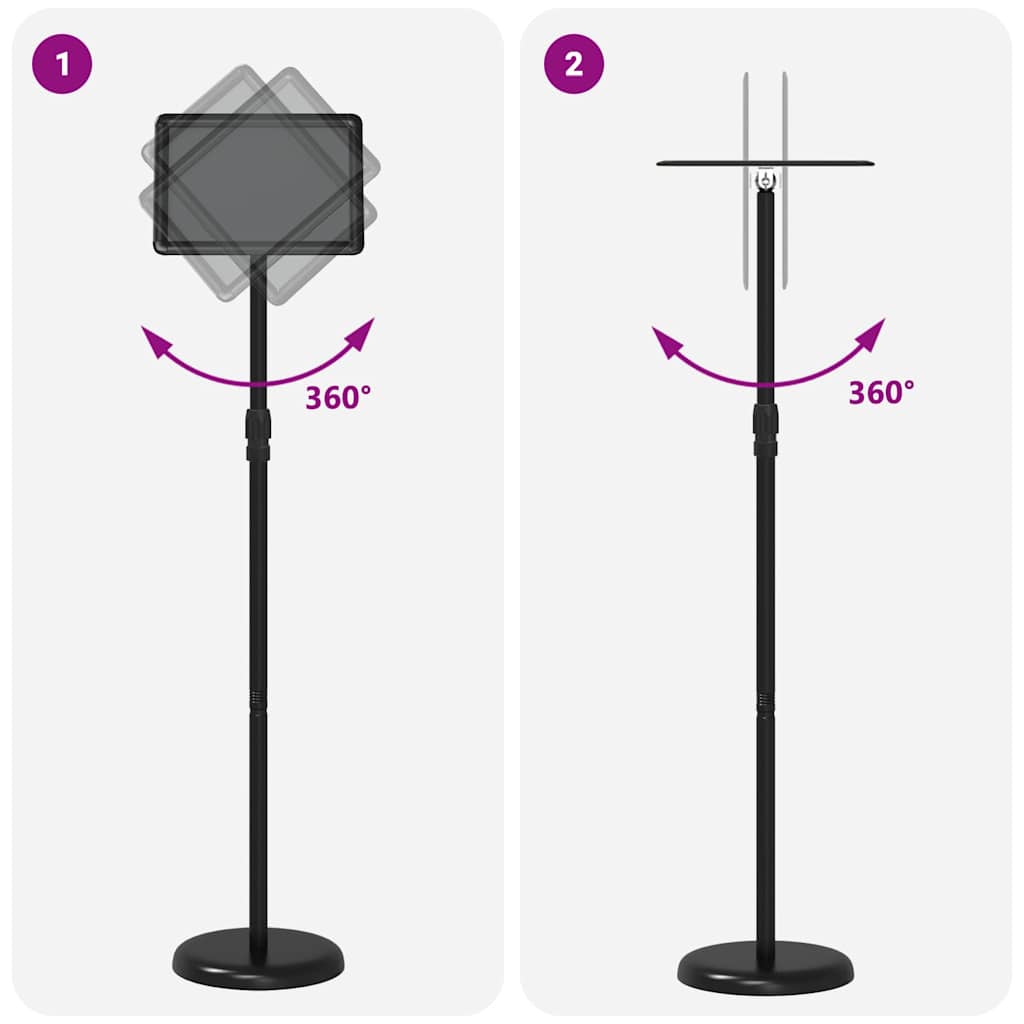 Εκθεσιακές Οθόνες Μαύρο 25 x 25 x 125 εκ Αλουμίνιο
