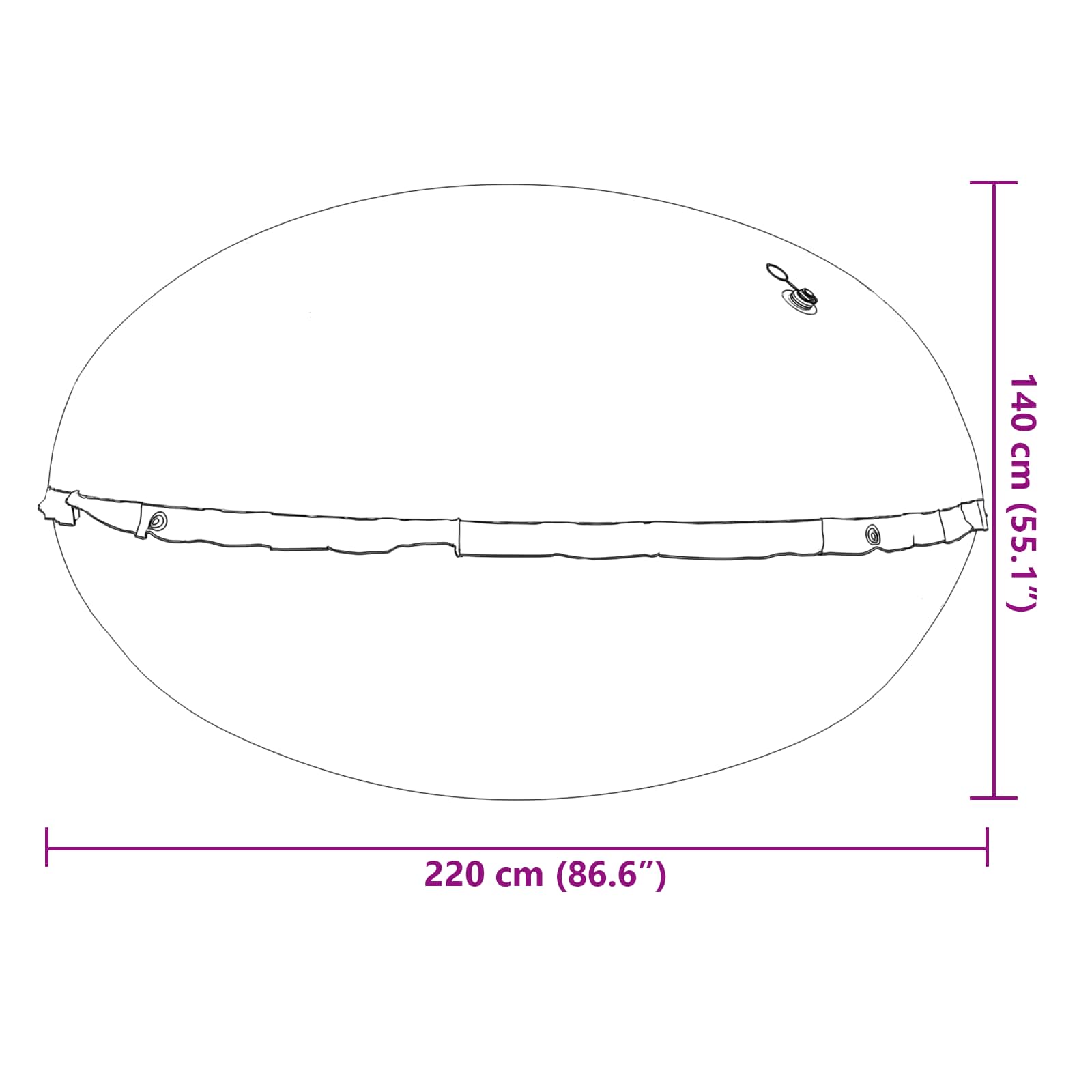 Χειμερινό Μαξιλάρι Πισίνας Μπλε Ø 220 x 140 εκ PVC - Pakobazaar