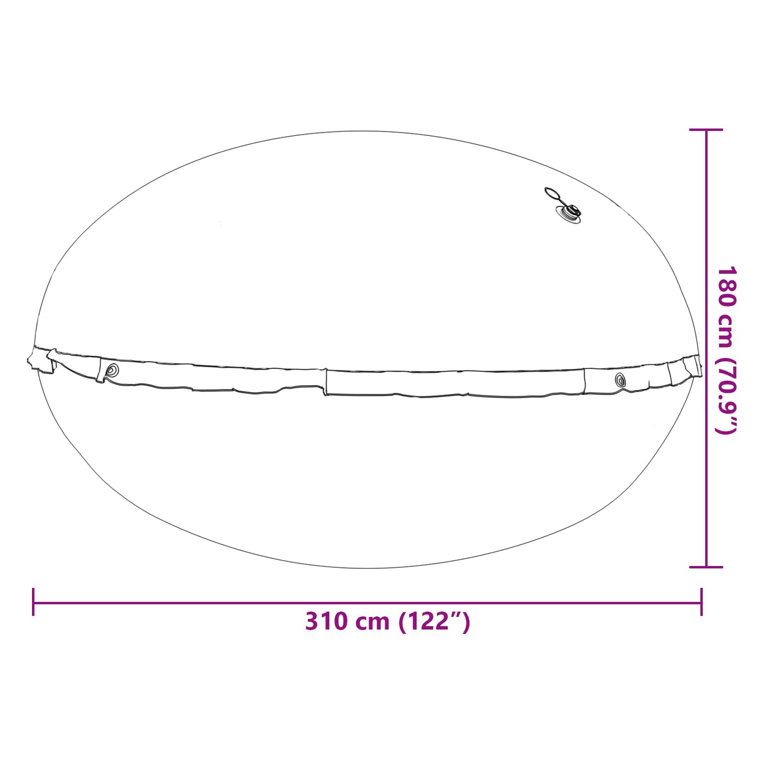 Χειμερινό Μαξιλάρι Πισίνας Μπλε Ø 310 x 180 εκ PVC - Pakobazaar