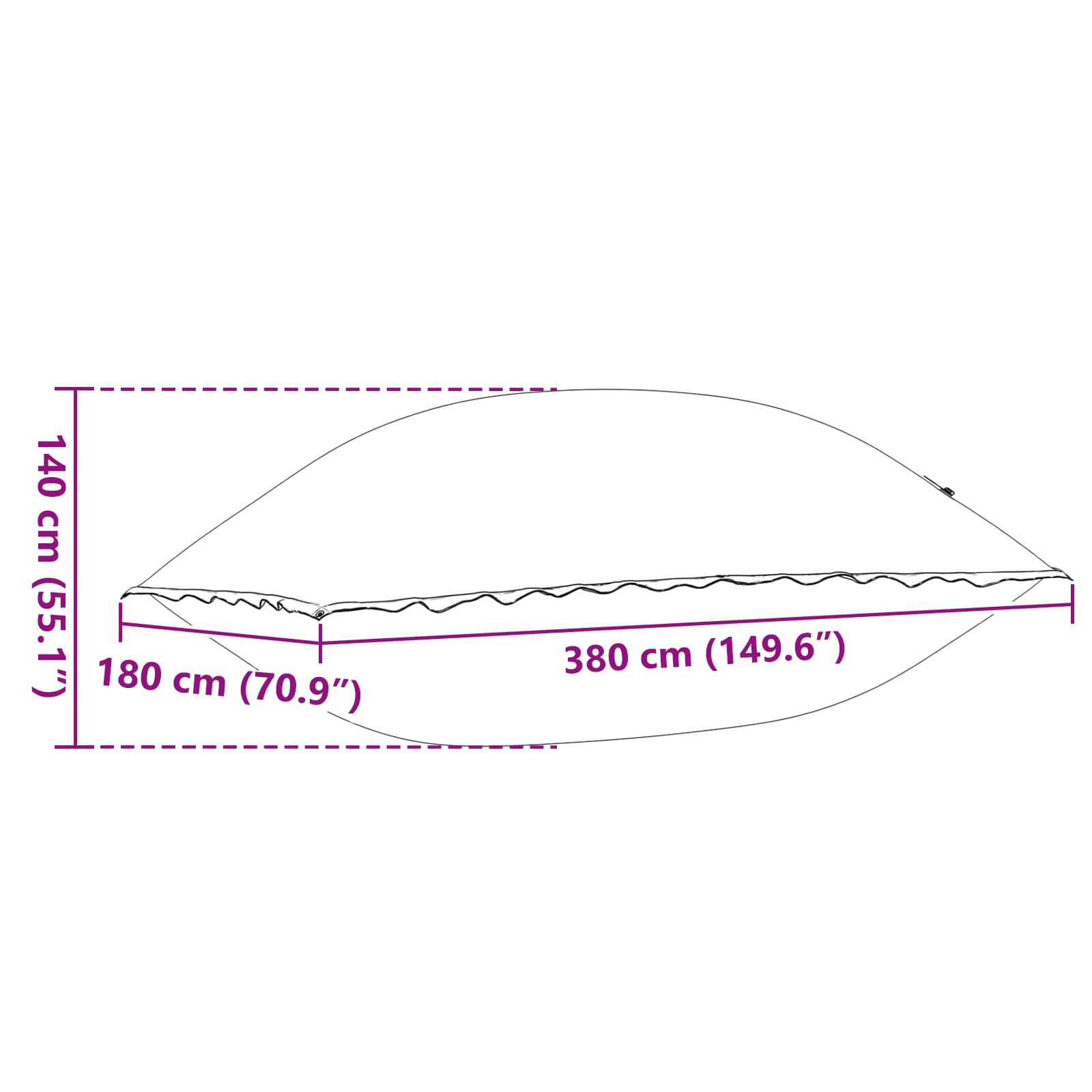 Χειμερινό Μαξιλάρι Πισίνας Μπλε 380 x 180 x 140 εκ PVC - Pakobazaar