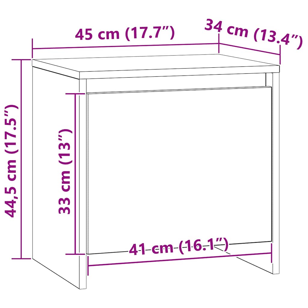 Κομοδίνο Καρυδιά Χειροποίητης Εργασίας 45 x 34 x 44,5 εκ