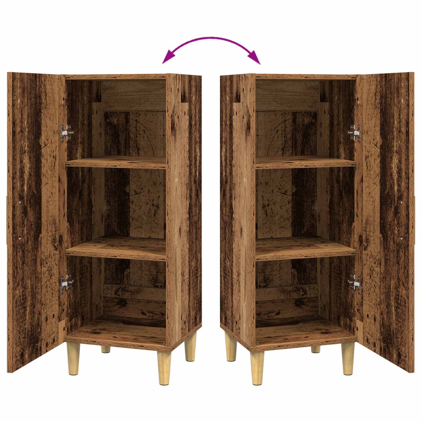 Πλαϊνό γραφείο Παλιό Ξύλο 34,5 x 34 x 90 εκ. Επεξεργασμένο ξύλο