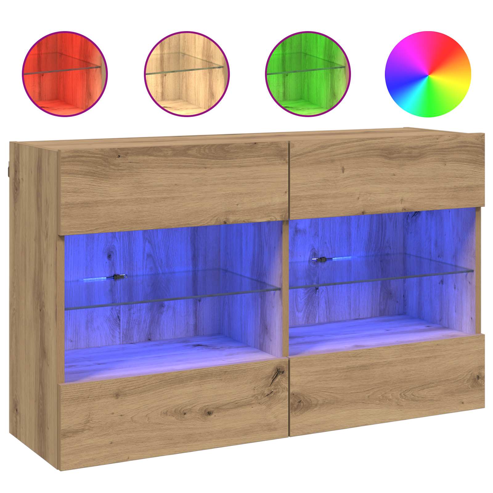 Ντουλάπι Τηλεόρασης Τοίχου Artisan Oak 98,5 x 30 x 60,5 εκ - Pakobazaar