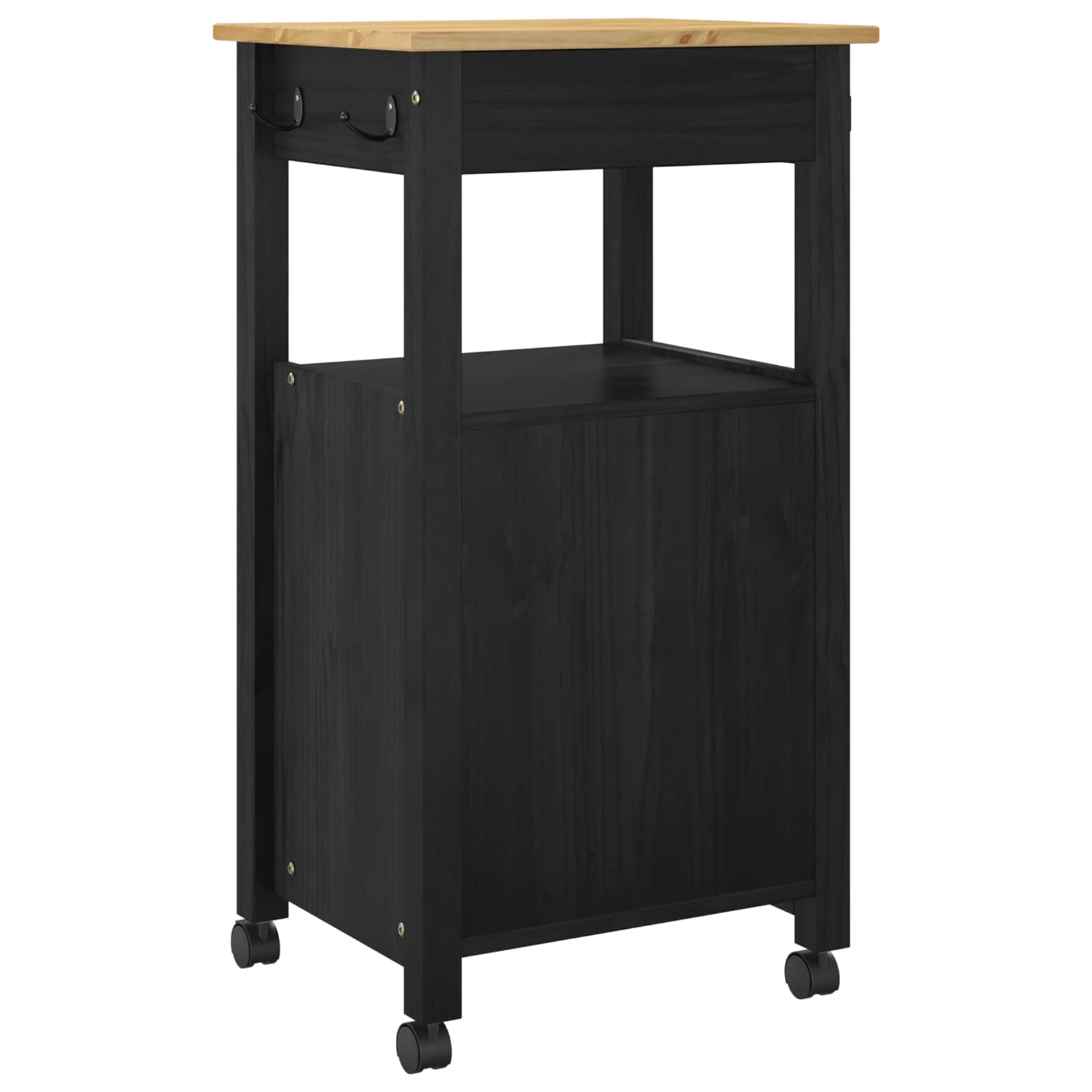 Καρότσι Κουζίνας MONZA Μαύρο 48 x 40 x 88,5 εκ. - Pakobazaar