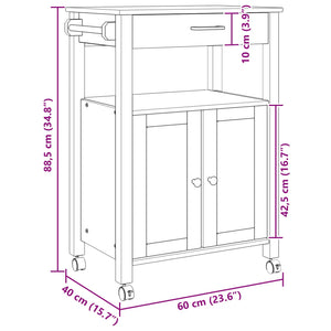 Καρότσι Κουζίνας MONZA Μαύρο 60 x 40 x 88,5 εκ - Pakobazaar