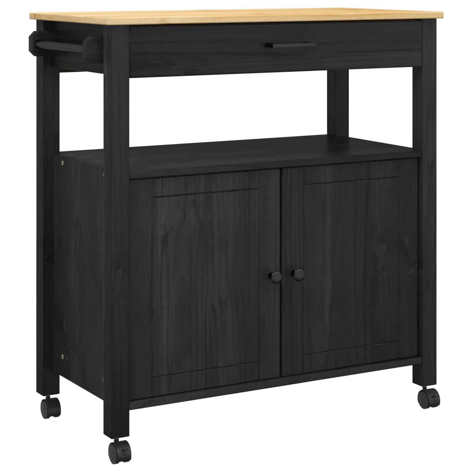 Καρότσι Κουζίνας MONZA Μαύρο 84 x 40 x 88,5 εκ. - Pakobazaar