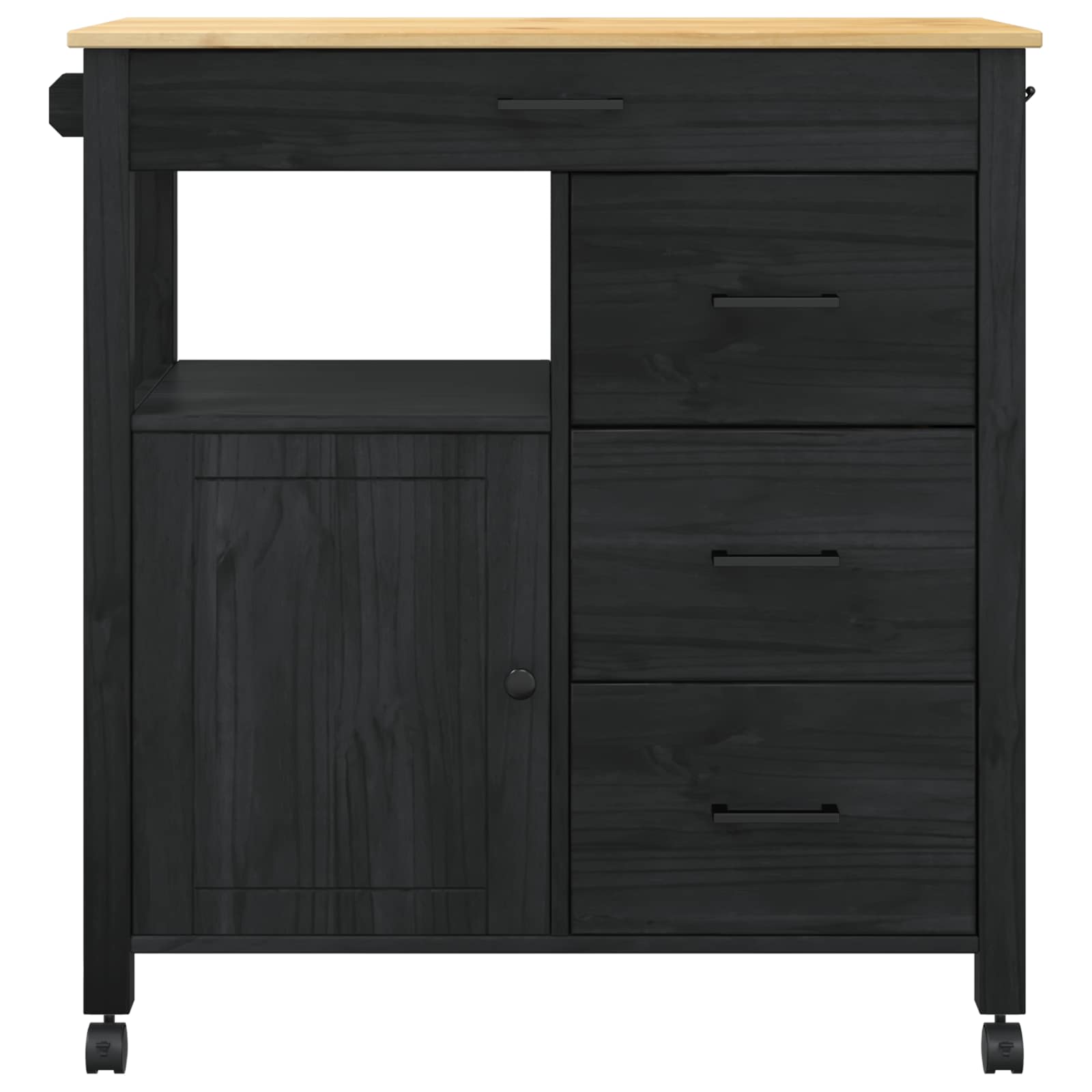 Καρότσι Κουζίνας MONZA Μαύρο 84 x 40 x 88,5 εκ. - Pakobazaar